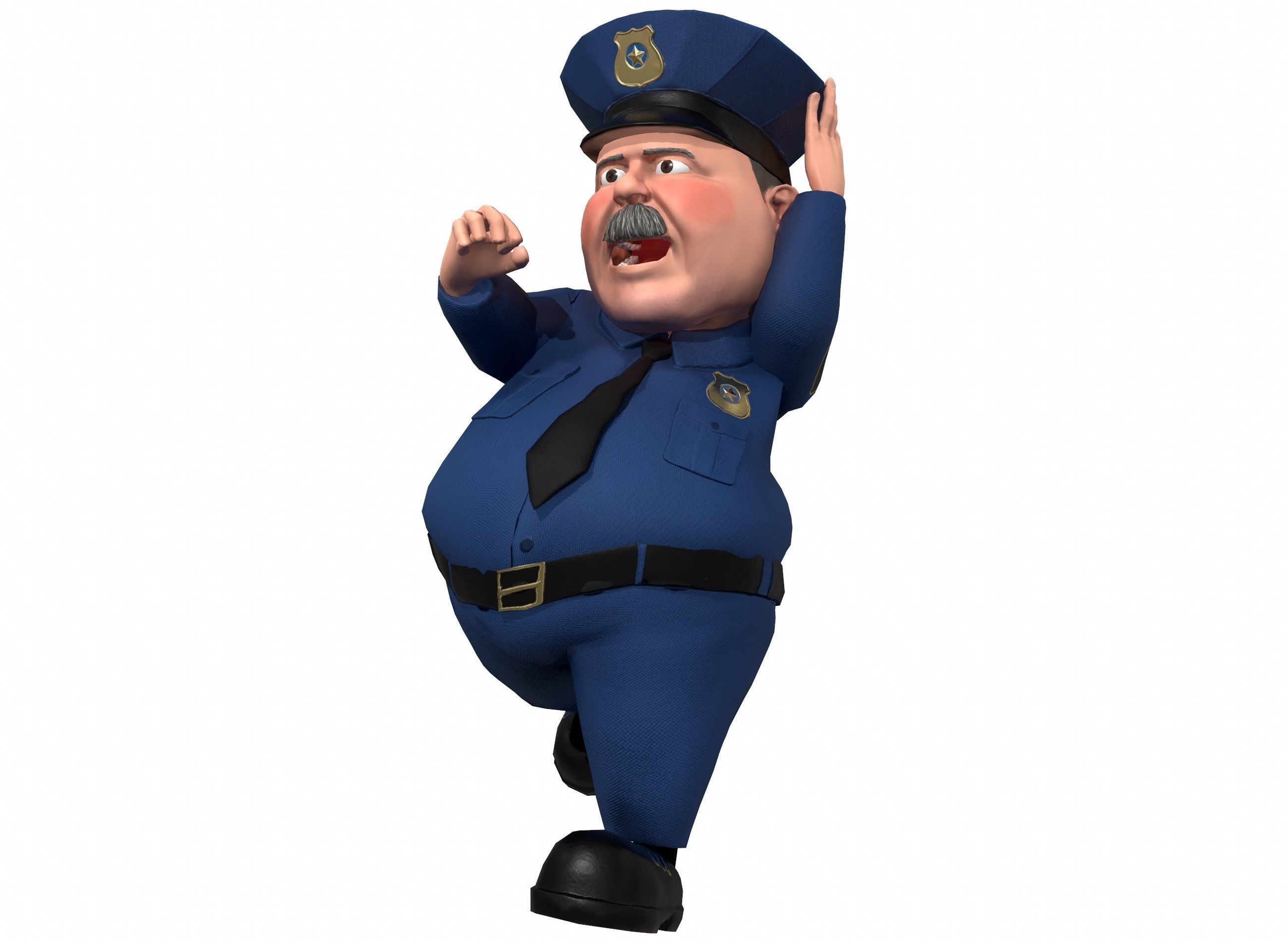 Cartoon policeman rigged animated low poly game ready character  Low-poly 3D model_8