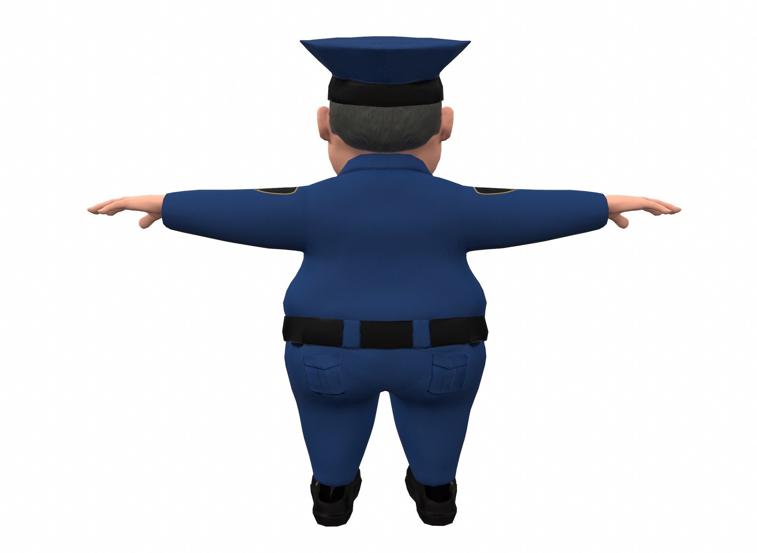 Cartoon policeman rigged animated low poly game ready character  Low-poly 3D model_25