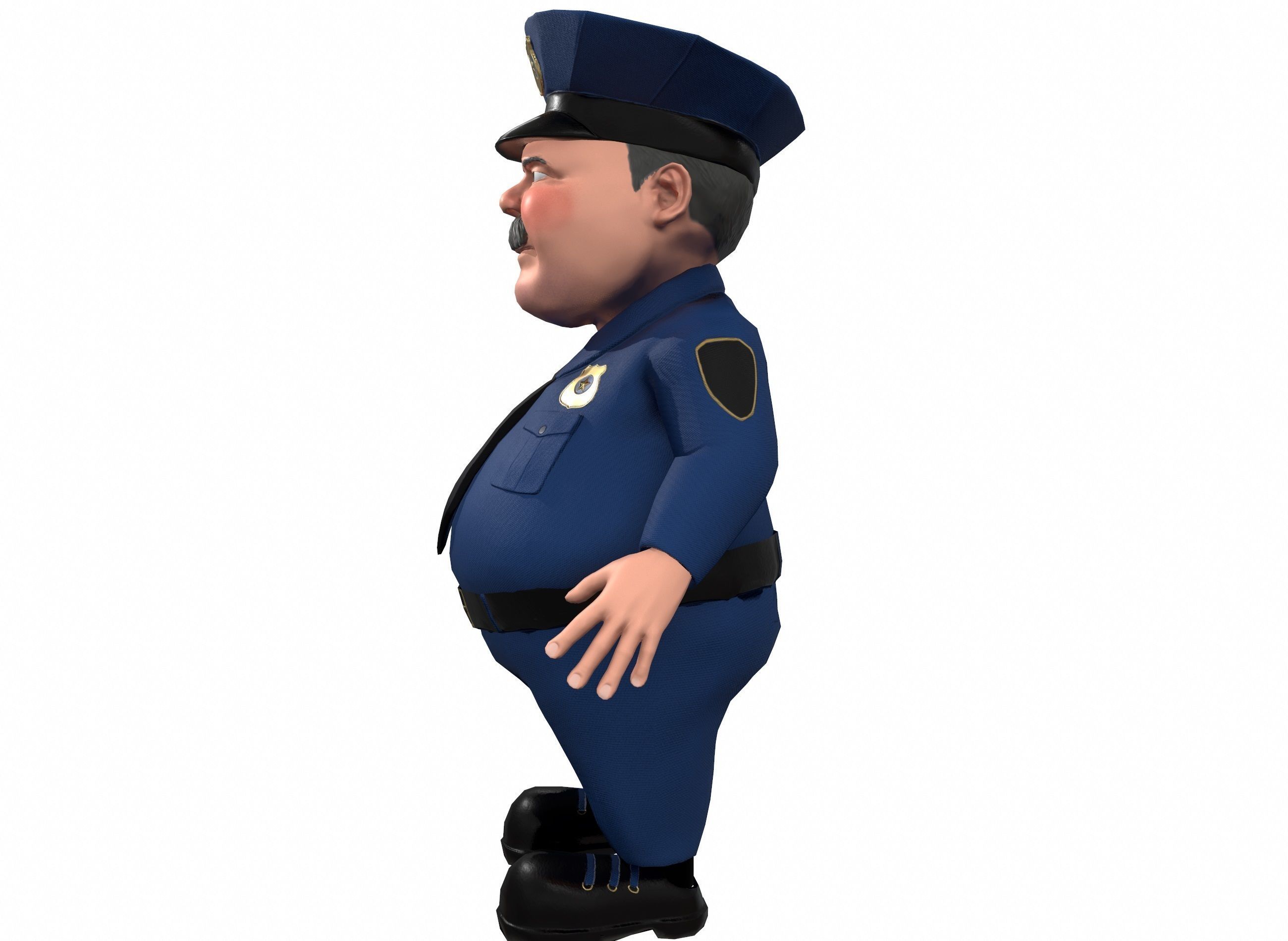 Cartoon policeman rigged animated low poly game ready character  Low-poly 3D model_14