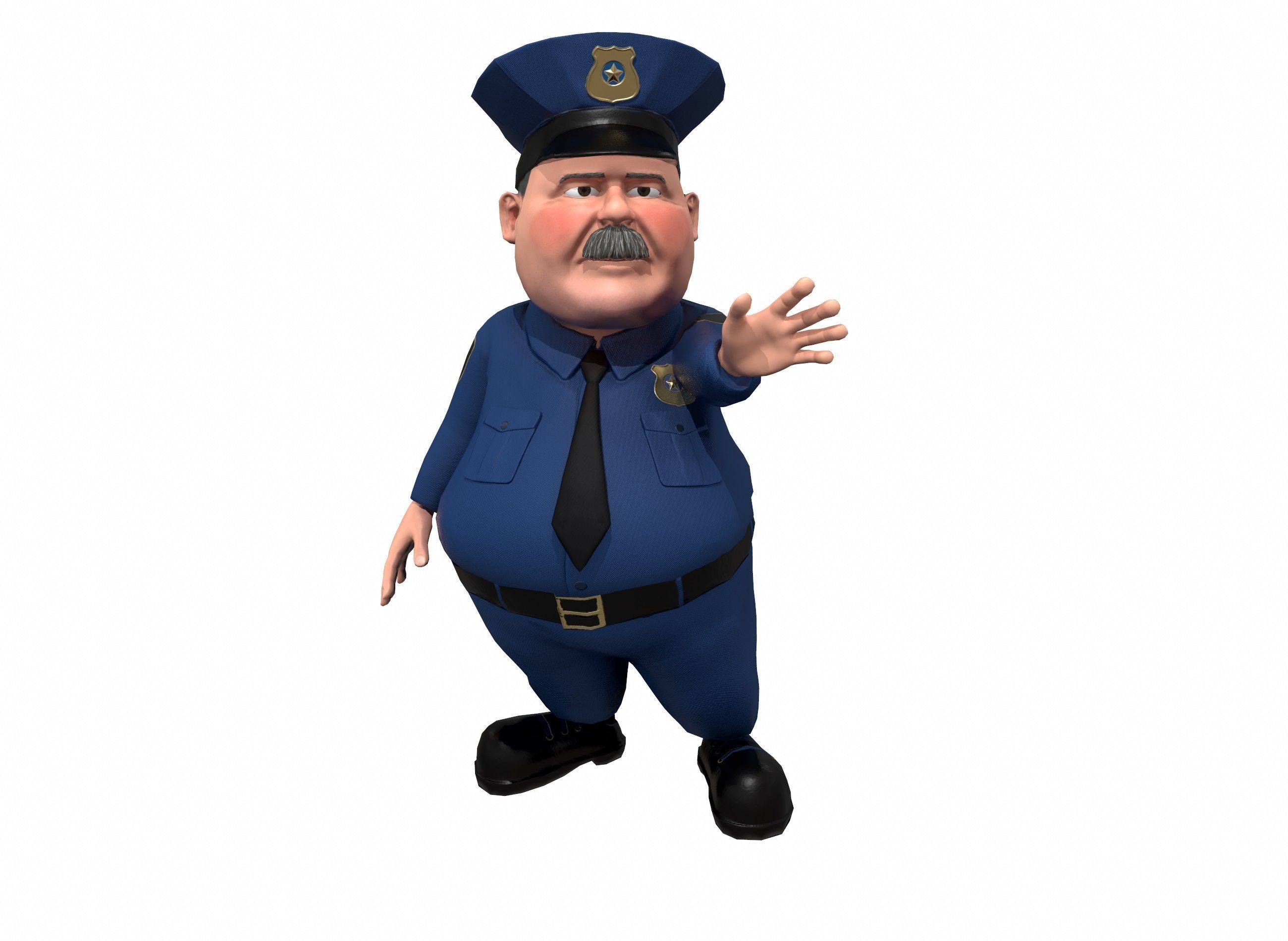 Cartoon policeman rigged animated low poly game ready character  Low-poly 3D model_21