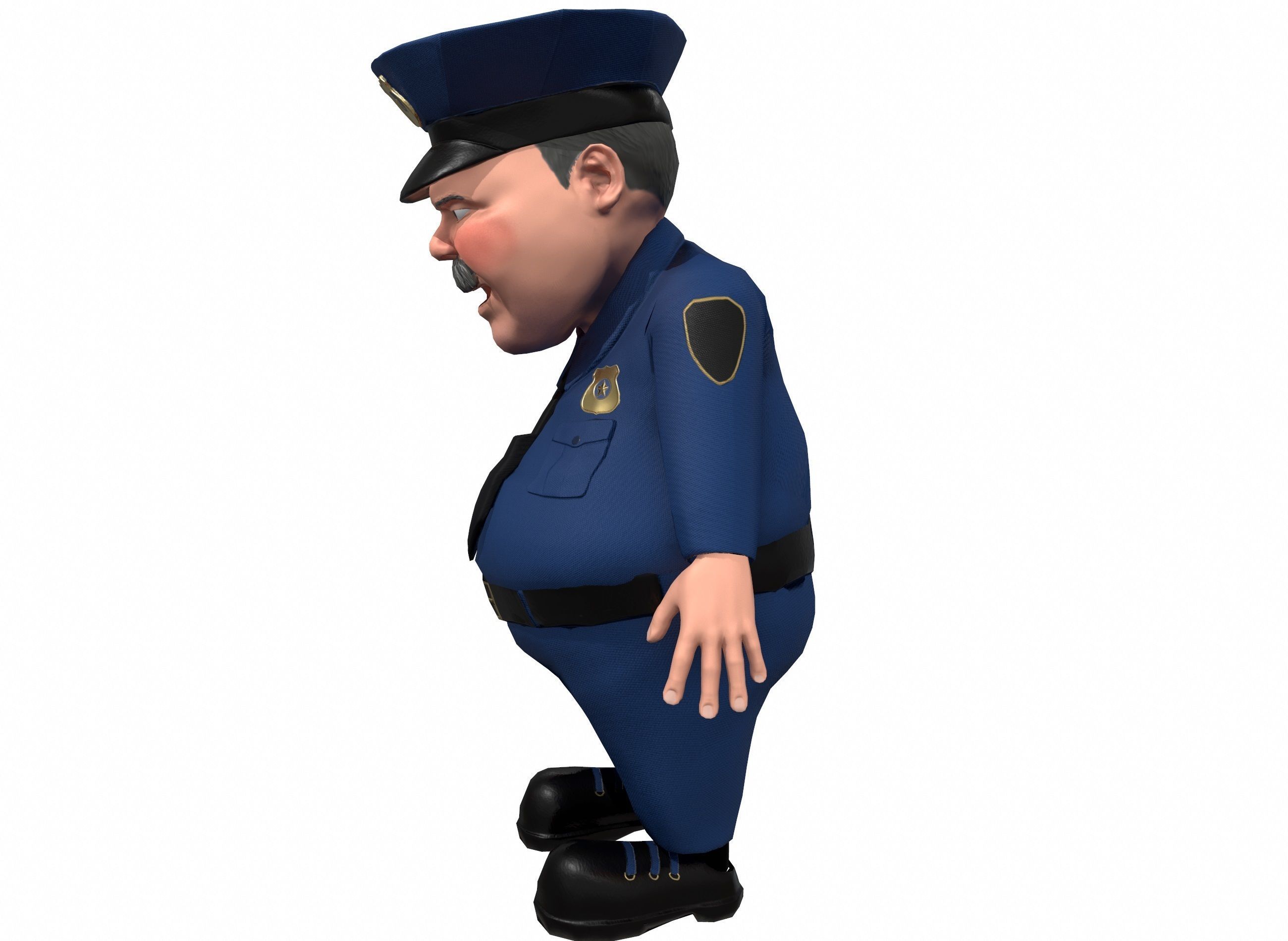 Cartoon policeman rigged animated low poly game ready character  Low-poly 3D model_6