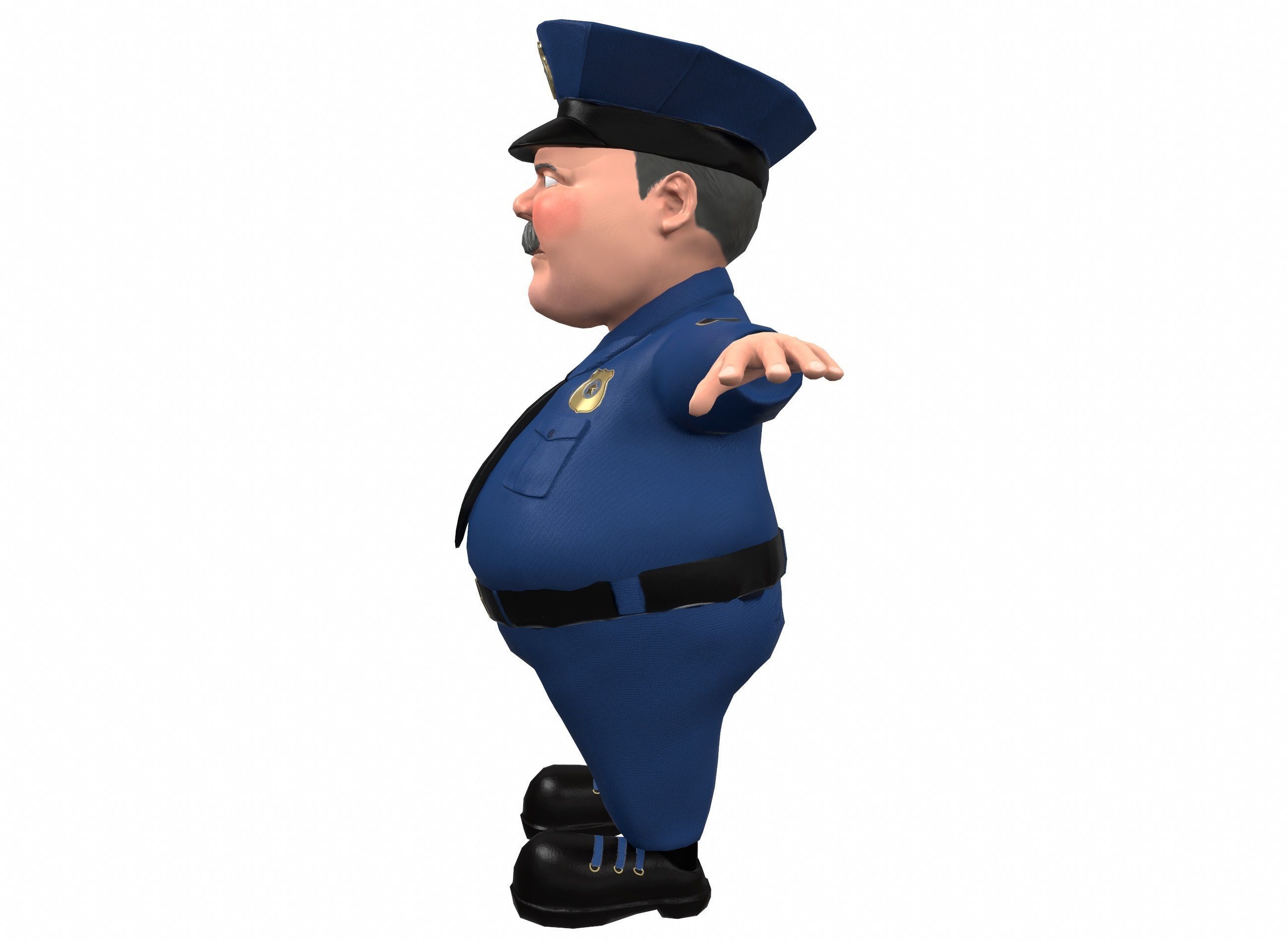 Cartoon policeman rigged animated low poly game ready character  Low-poly 3D model_26