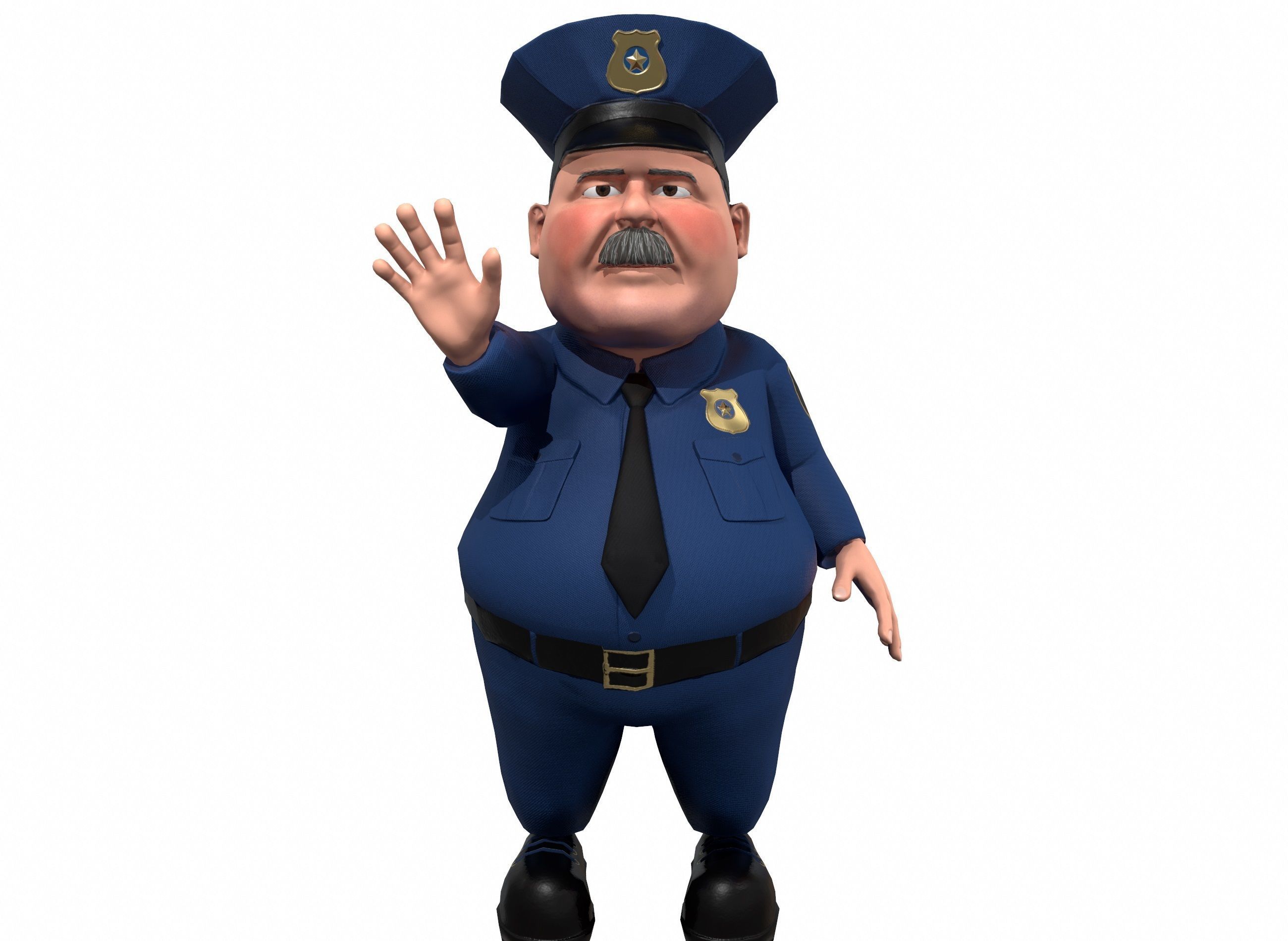 Cartoon policeman rigged animated low poly game ready character  Low-poly 3D model_20