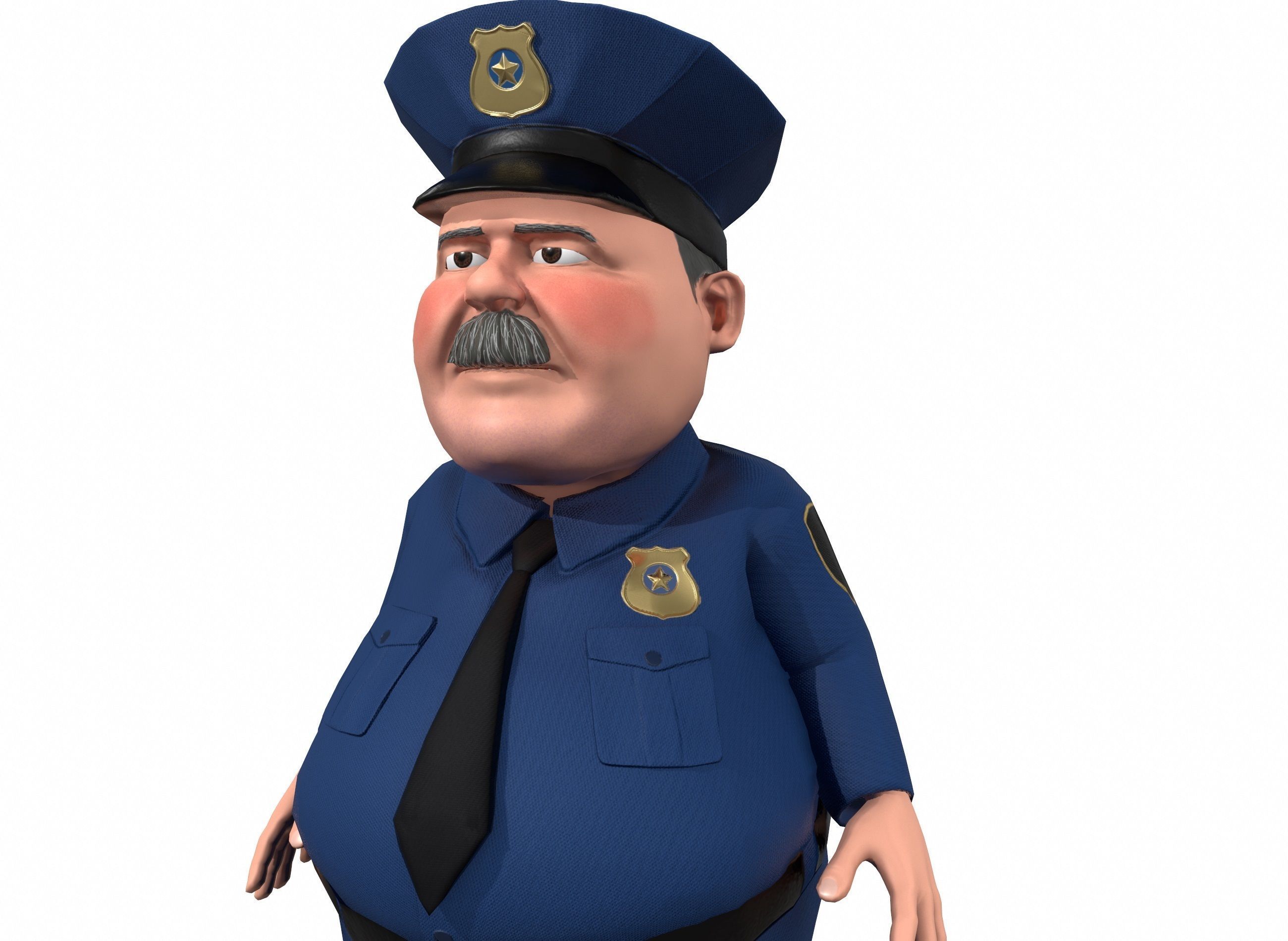Cartoon policeman rigged animated low poly game ready character  Low-poly 3D model_18