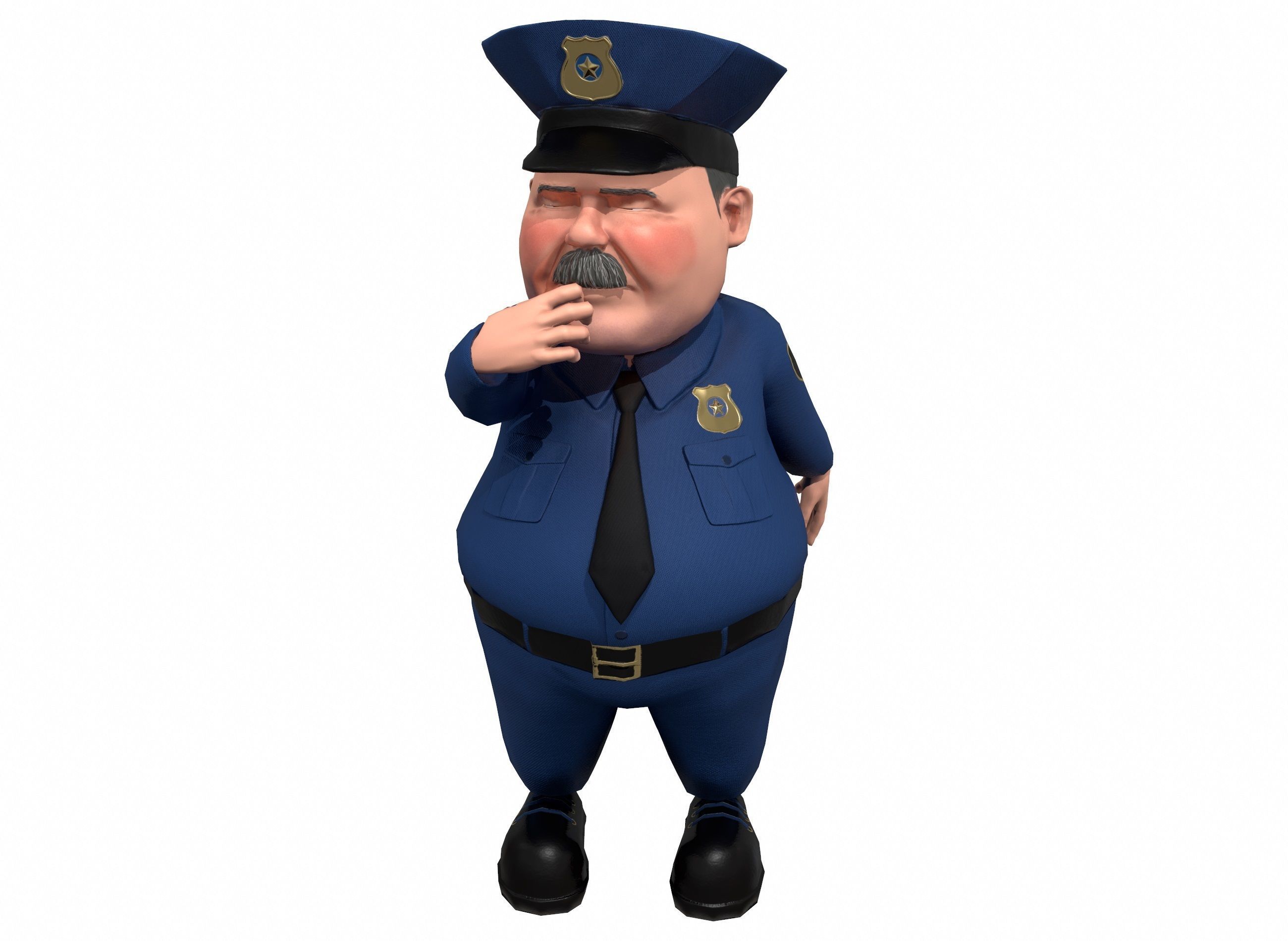 Cartoon policeman rigged animated low poly game ready character  Low-poly 3D model_5