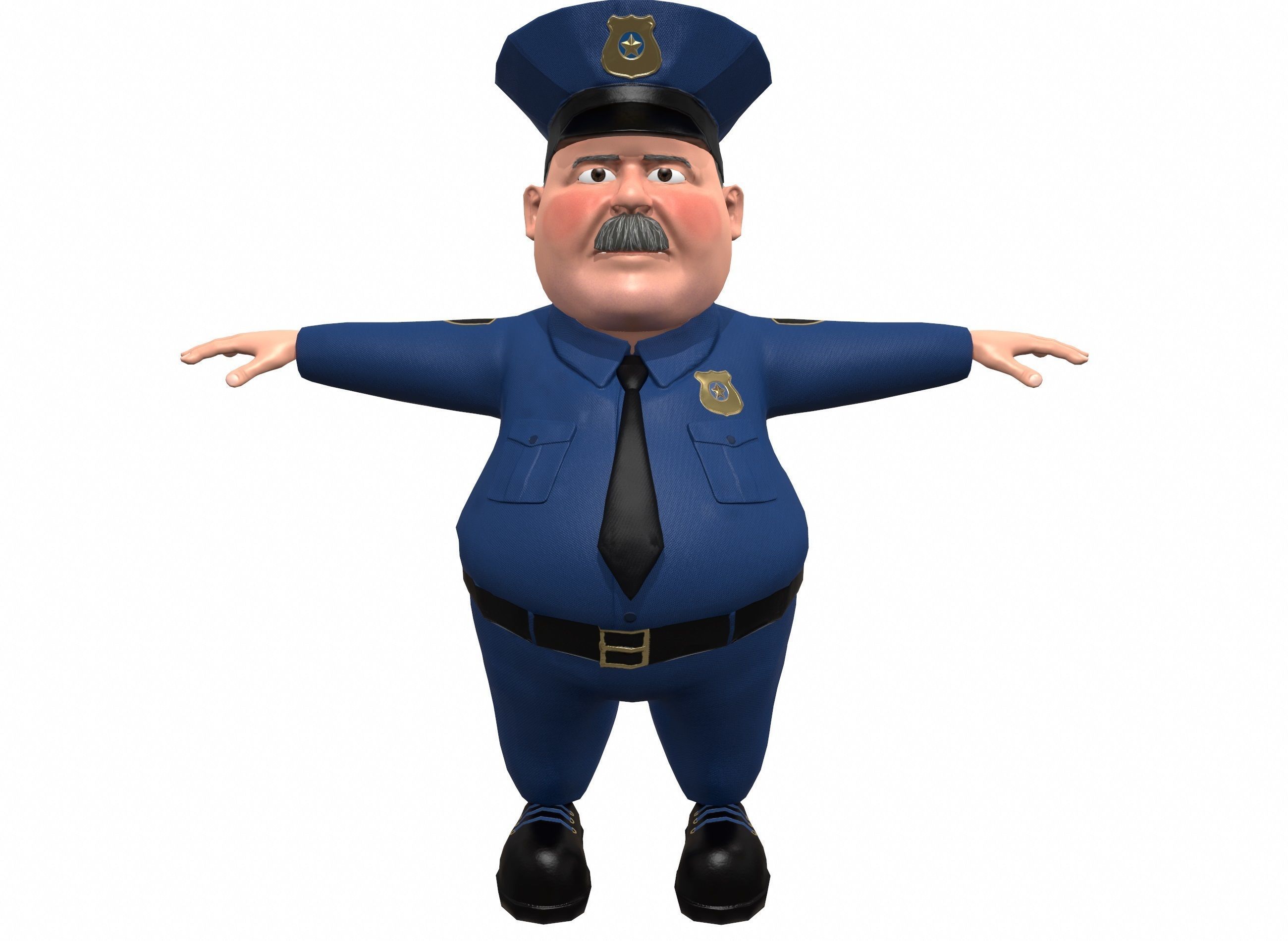 Cartoon policeman rigged animated low poly game ready character  Low-poly 3D model_23