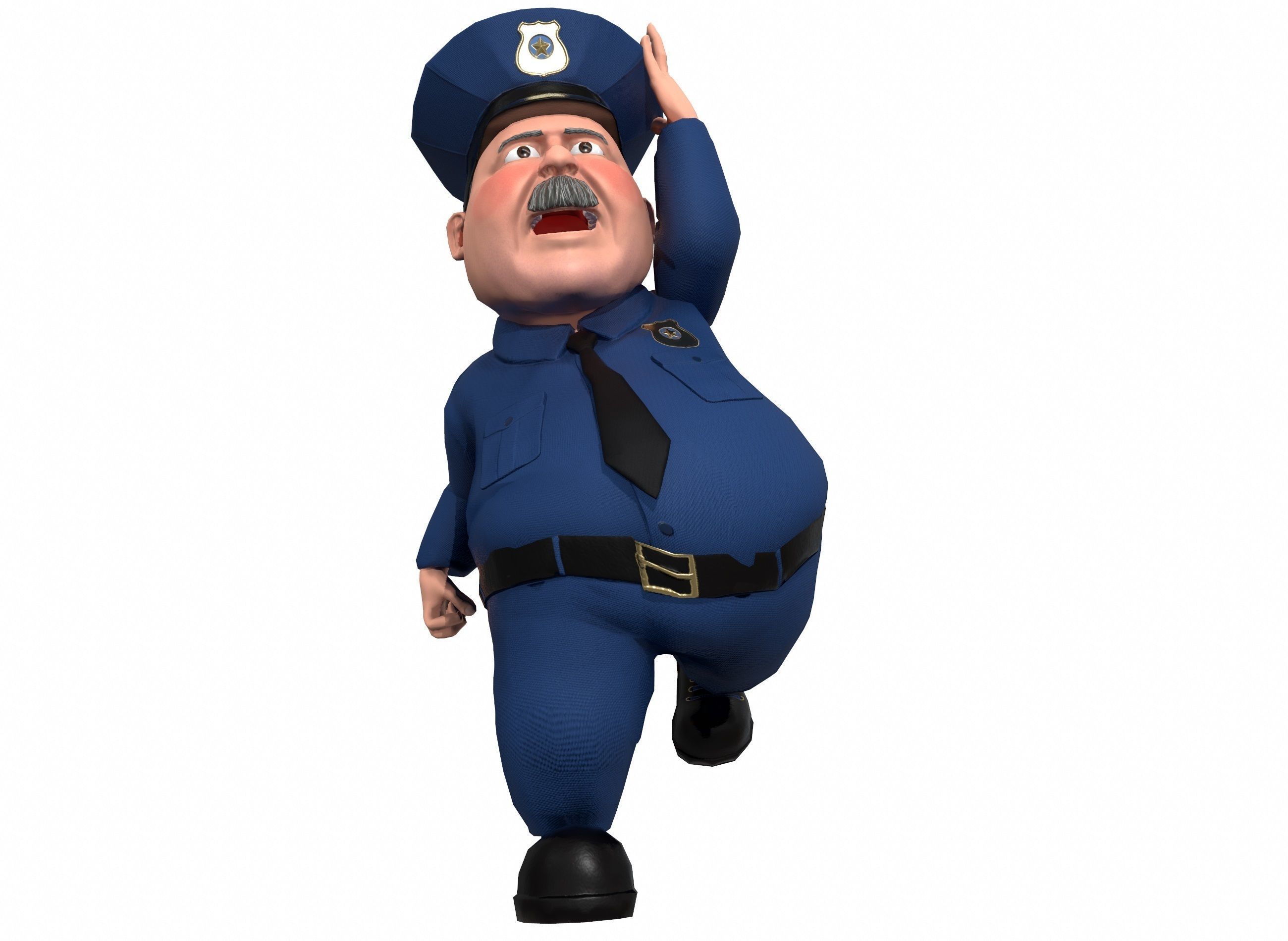 Cartoon policeman rigged animated low poly game ready character  Low-poly 3D model_10