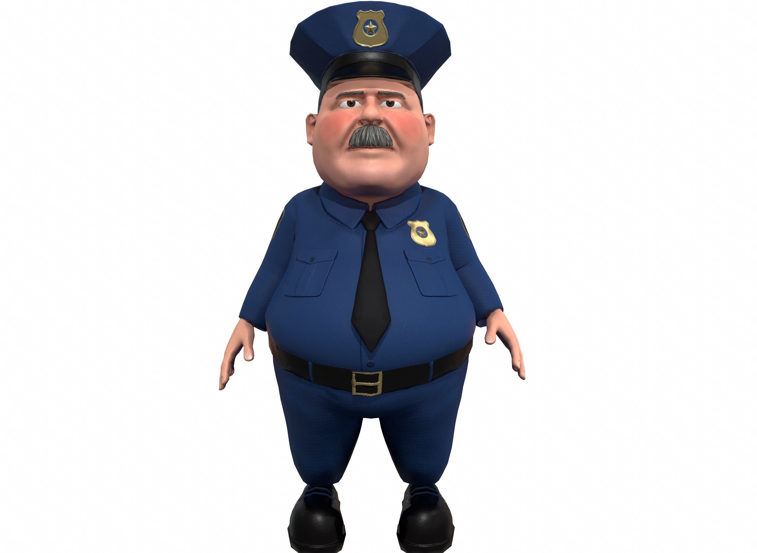 Cartoon policeman rigged animated low poly game ready character  Low-poly 3D model_27