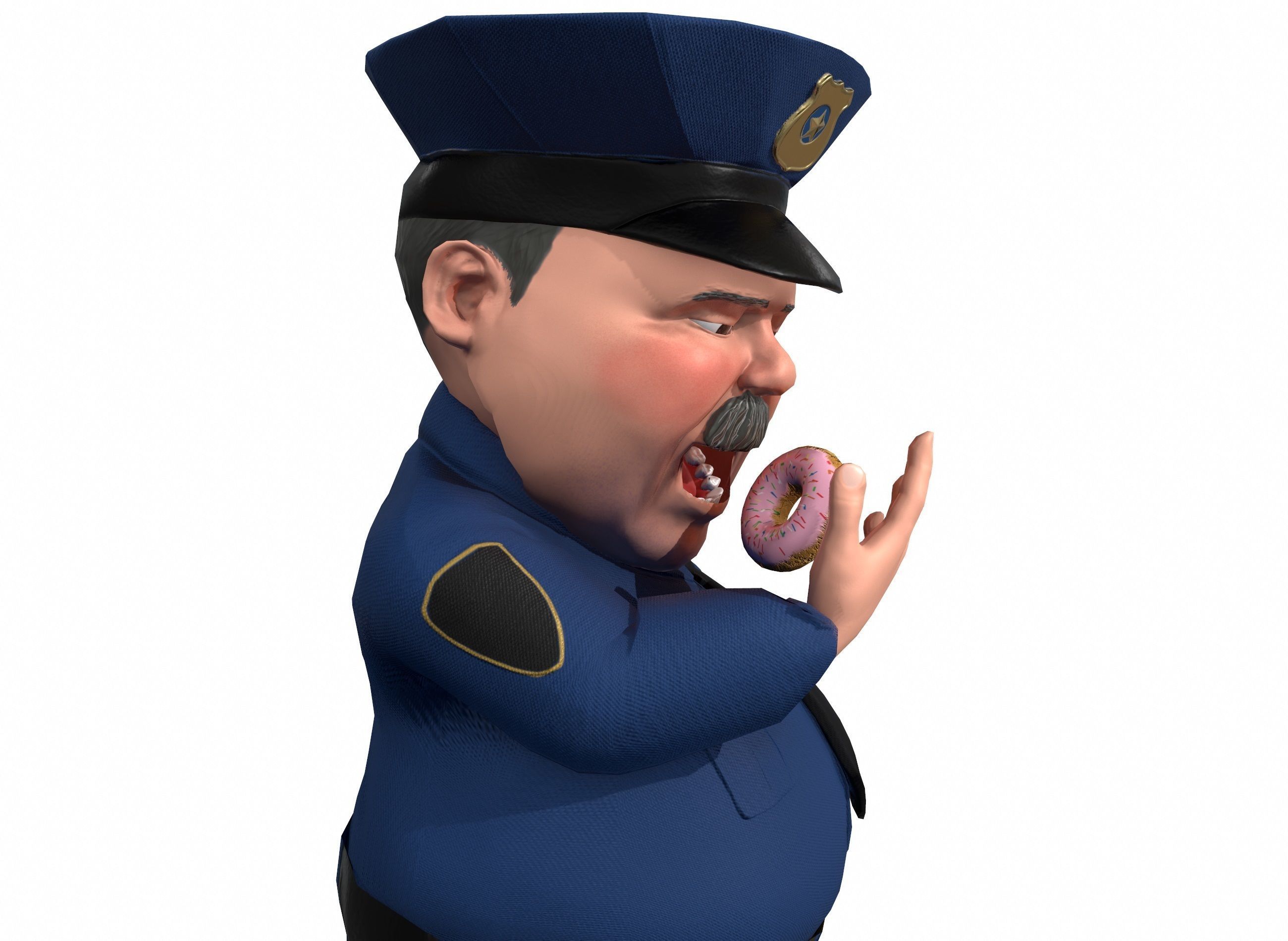 Cartoon policeman rigged animated low poly game ready character  Low-poly 3D model_13