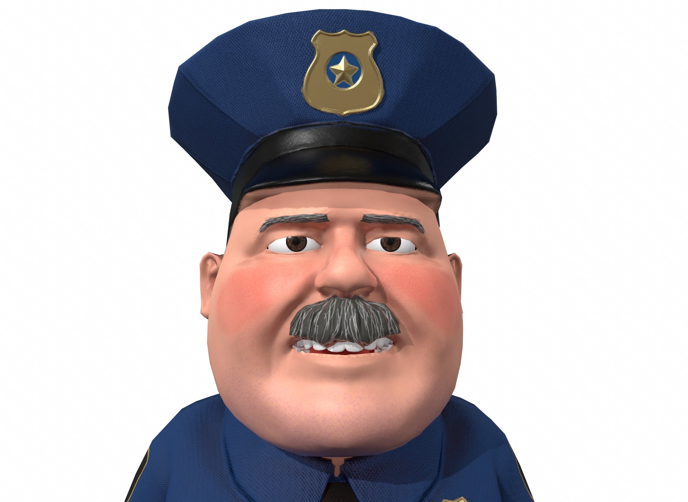 Cartoon policeman rigged animated low poly game ready character  Low-poly 3D model_16
