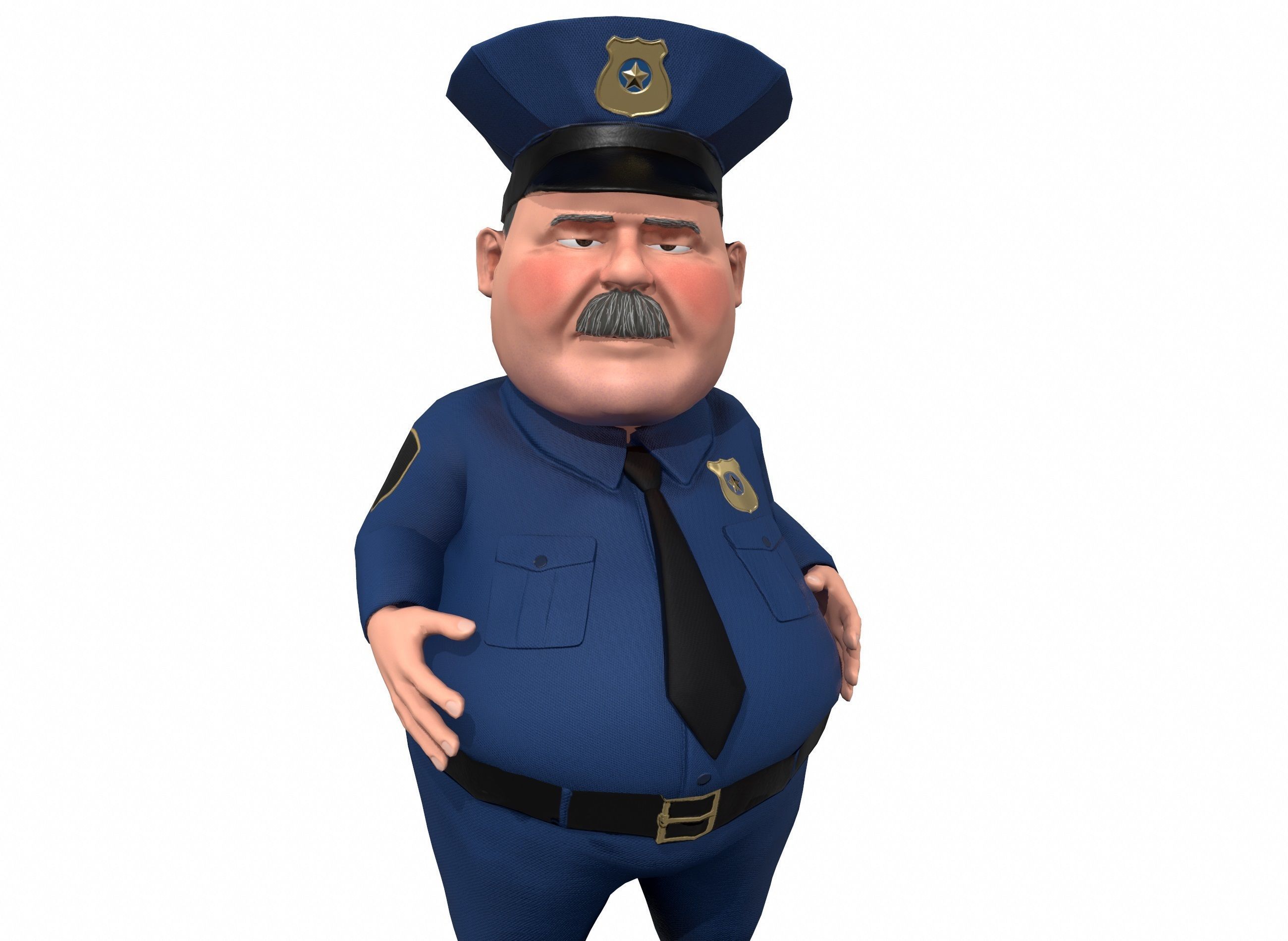 Cartoon policeman rigged animated low poly game ready character  Low-poly 3D model_15