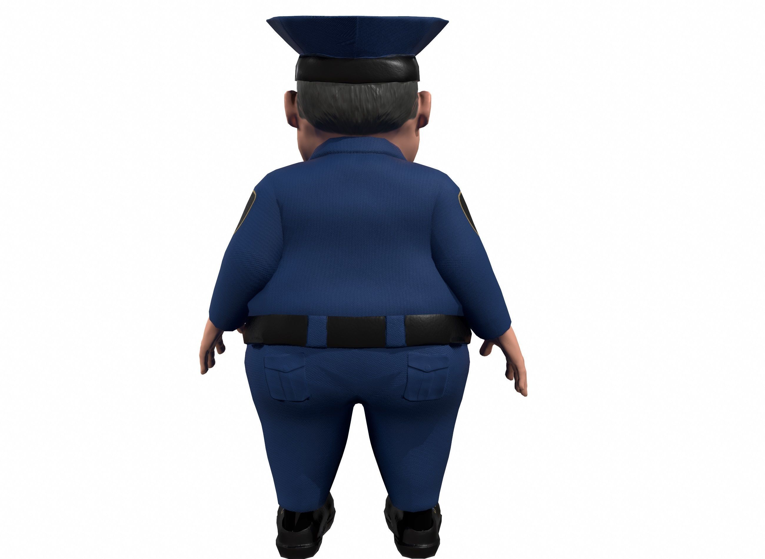 Cartoon policeman rigged animated low poly game ready character  Low-poly 3D model_19