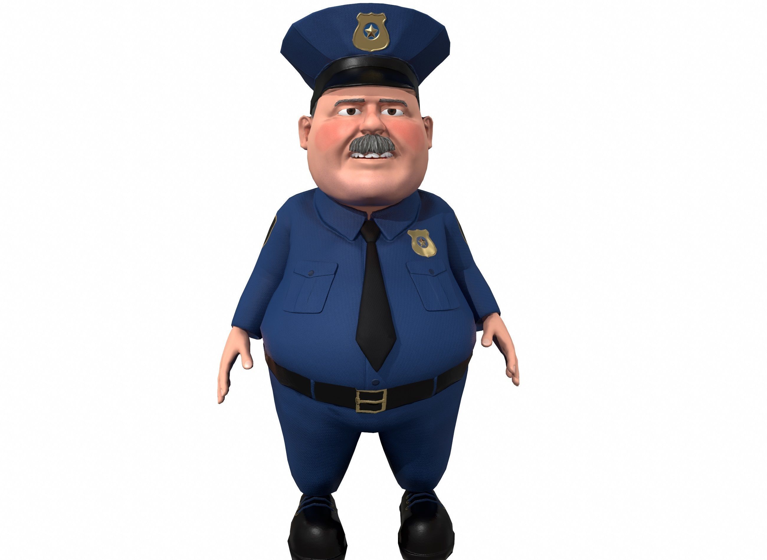 Cartoon policeman rigged animated low poly game ready character  Low-poly 3D model_17