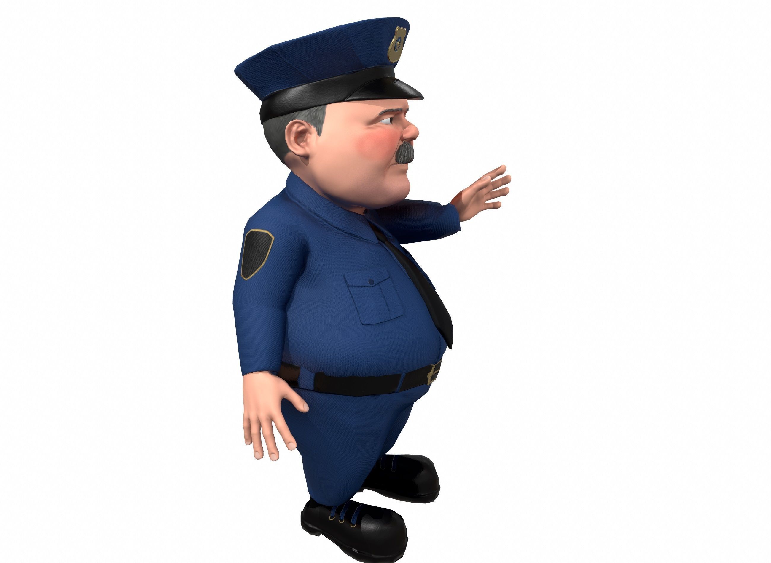 Cartoon policeman rigged animated low poly game ready character  Low-poly 3D model_22