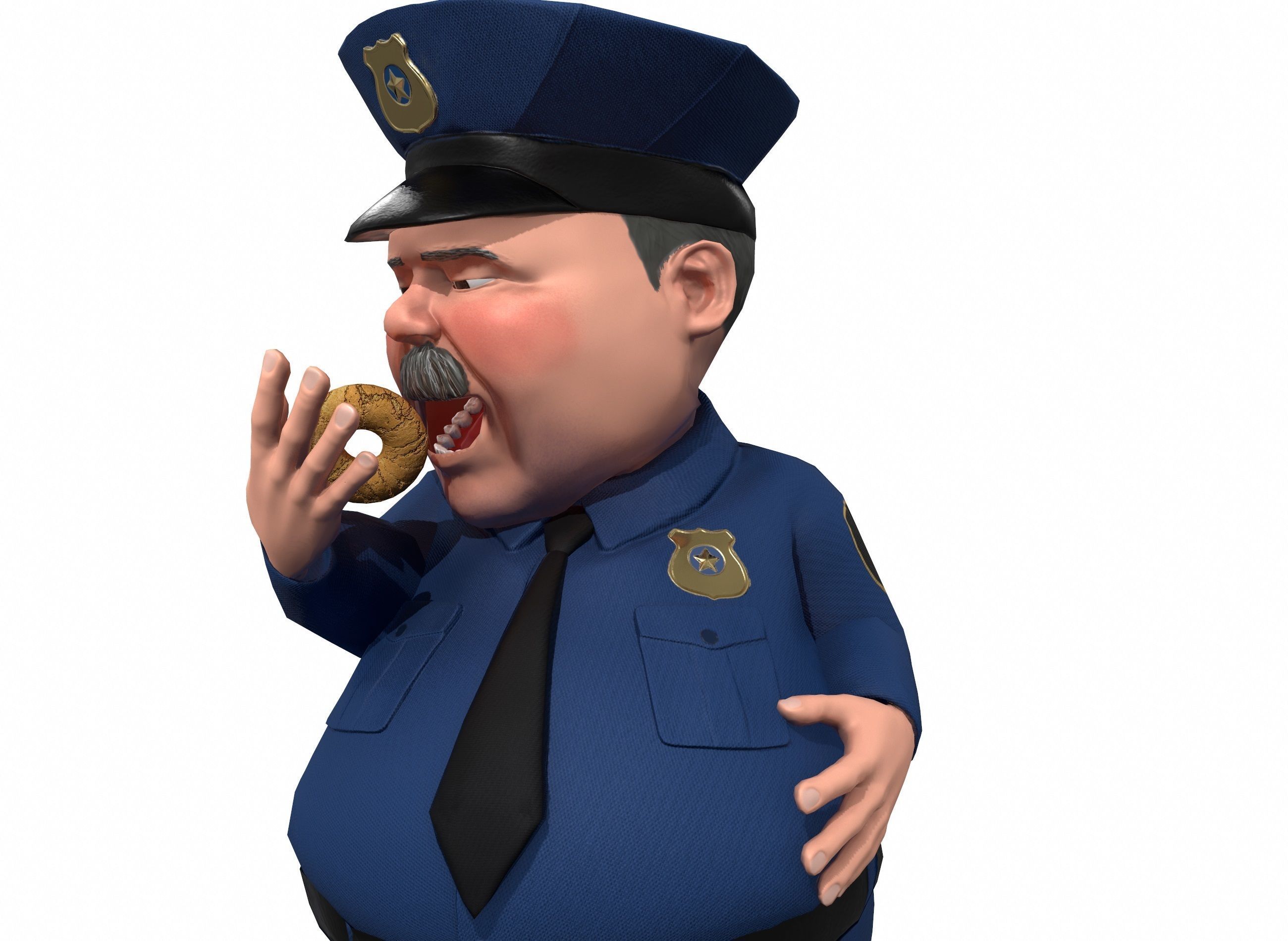 Cartoon policeman rigged animated low poly game ready character  Low-poly 3D model_12