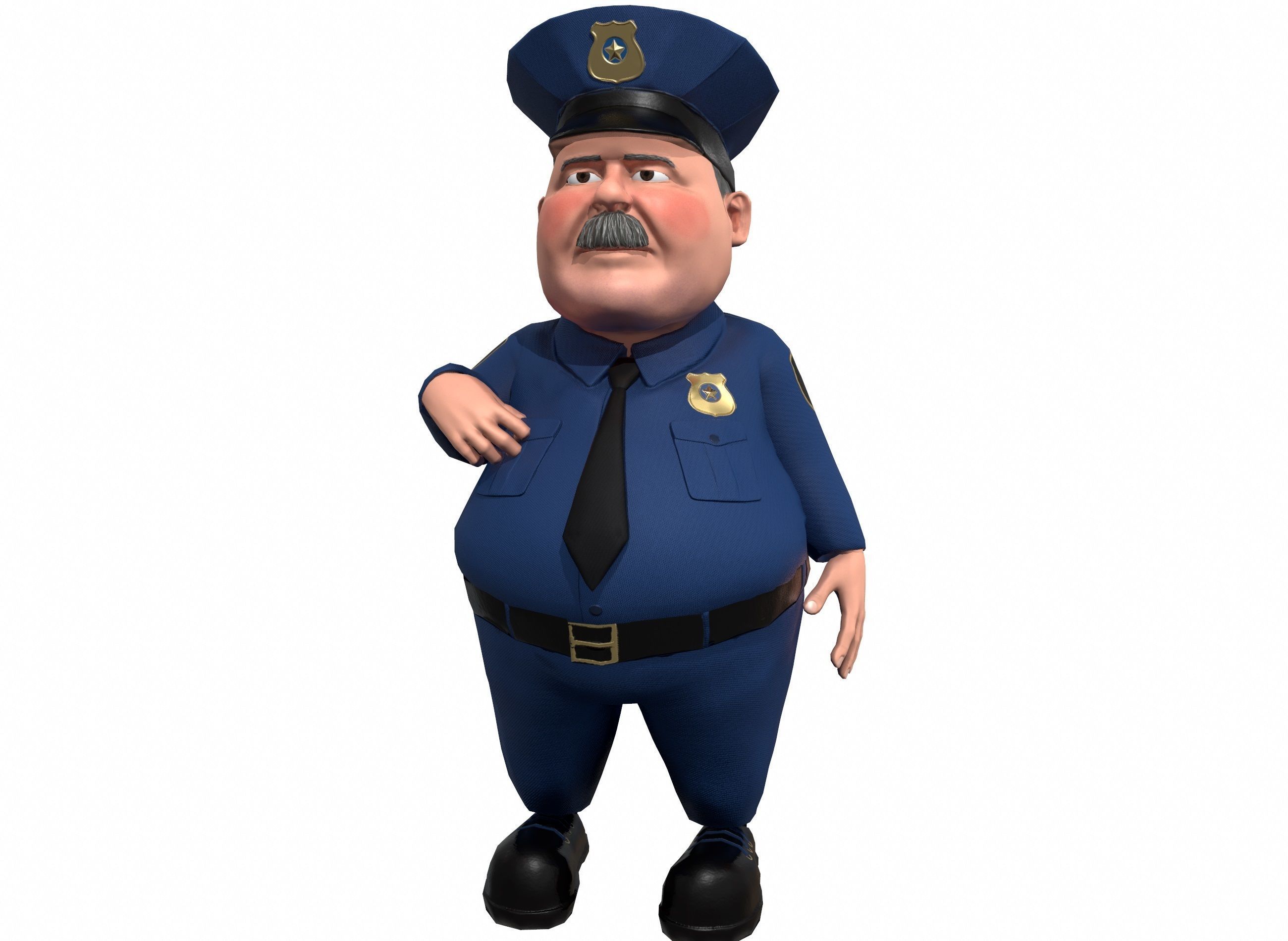 Cartoon policeman rigged animated low poly game ready character  Low-poly 3D model_4