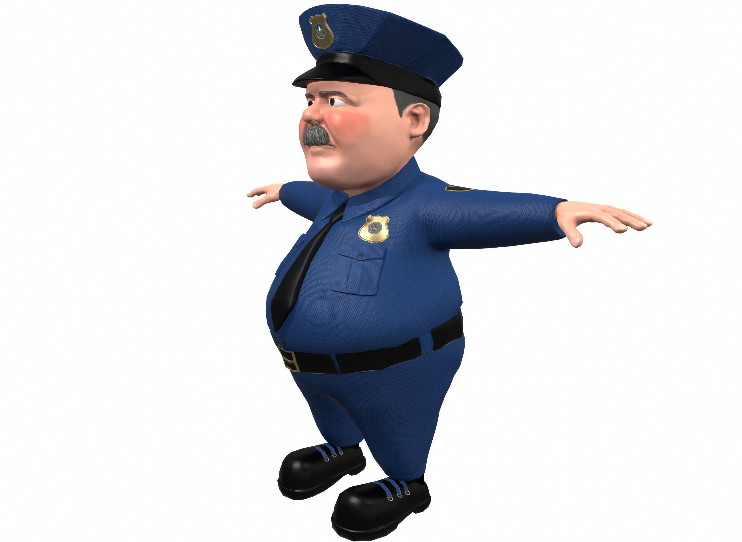 Cartoon policeman rigged animated low poly game ready character  Low-poly 3D model_24