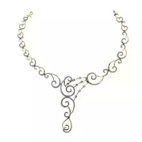 Mango Shaped Necklace With Diamonds