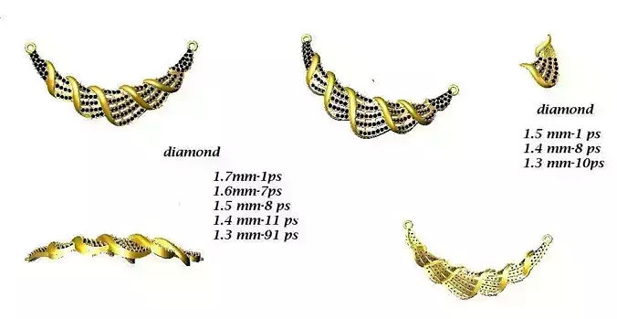 Spiral Gold Necklace With Gemstones