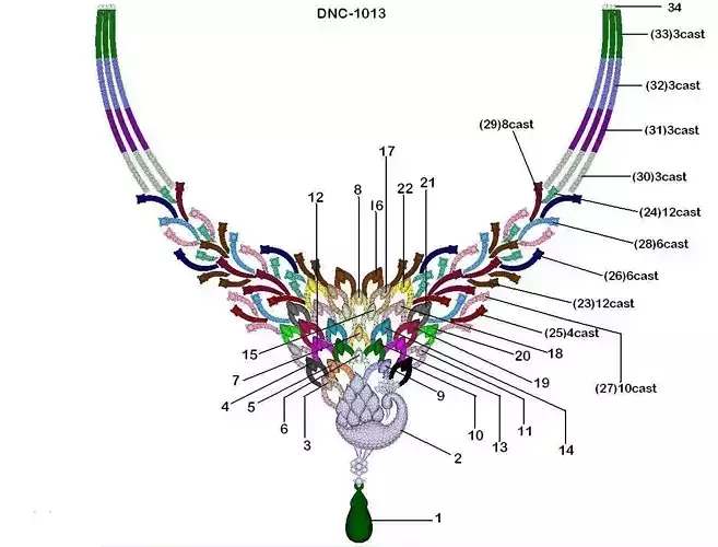 Necklace With Multicolor Gemstones 1