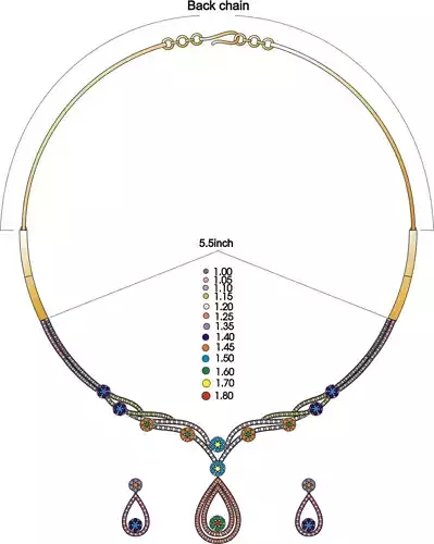 Necklace With Multicolor Gemstones 2