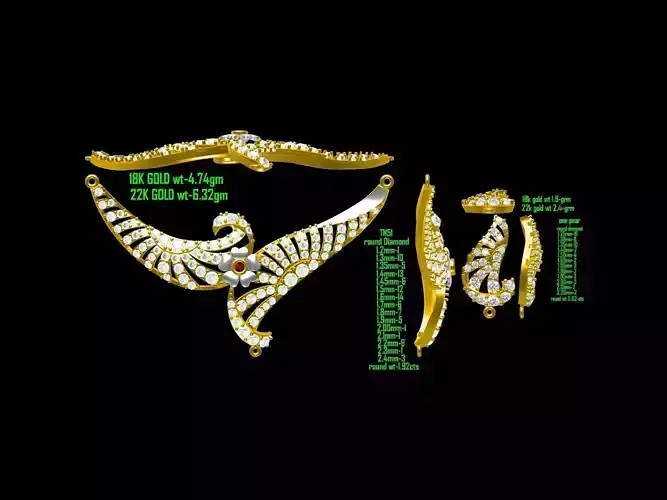 Gold Necklace With Diamonds 59