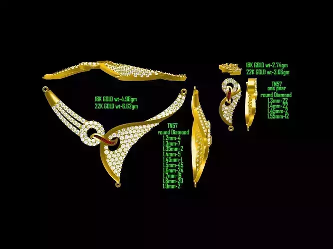 Gold Necklace With Diamonds 60