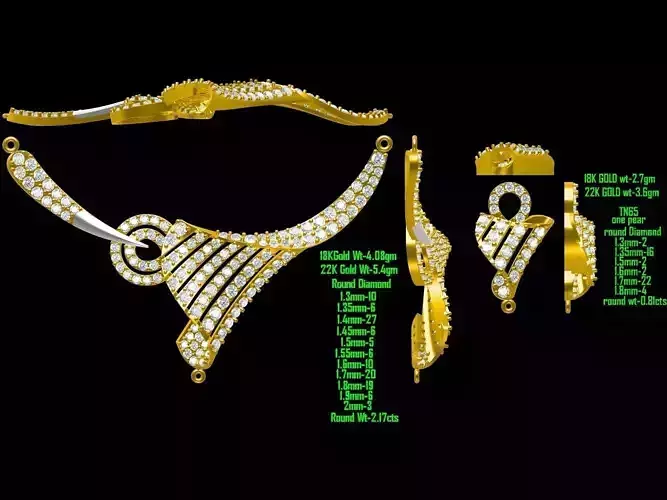 Gold Jewellery Set With Diamonds 4