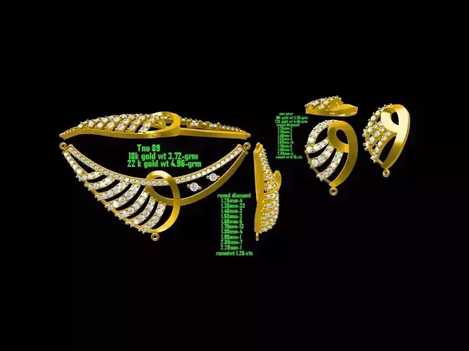 Gold Jewellery Set With Diamonds 5