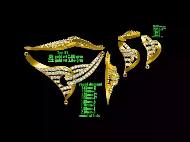 Gold Jewellery Set With Diamonds 6