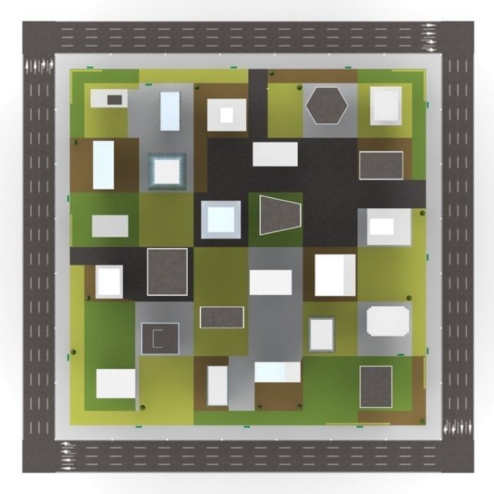 City Block Low-poly 3D model_3