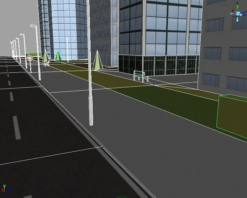 City Block Low-poly 3D model_5