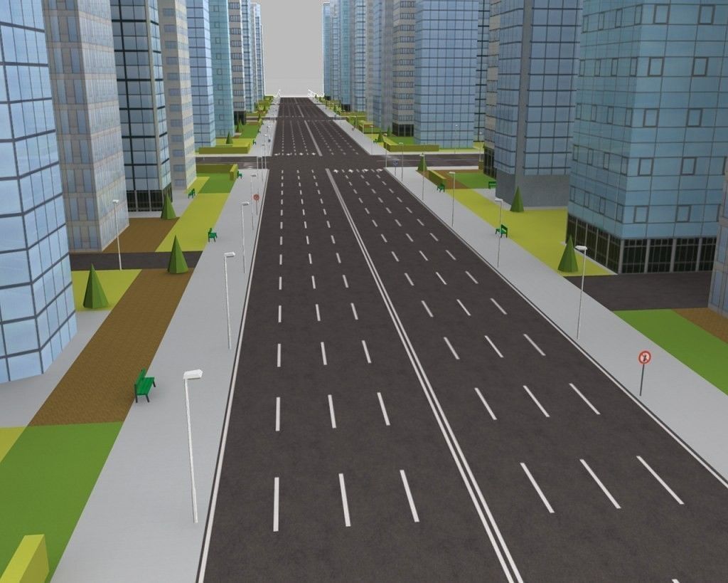 City Block Low-poly 3D model_2