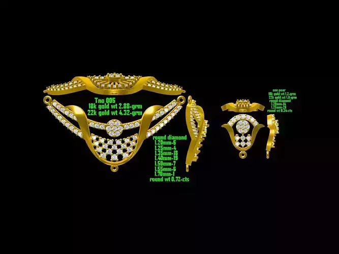 Gold Jewellery Set With Diamonds 25