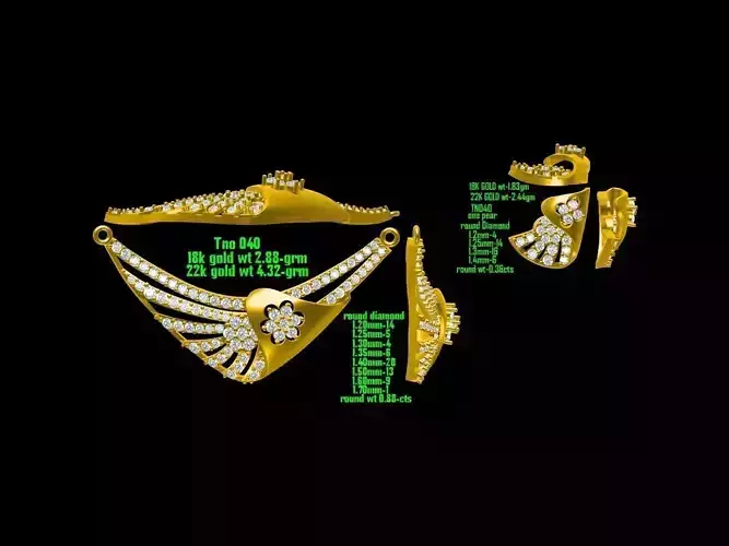 Gold Jewellery Set With Diamonds 26