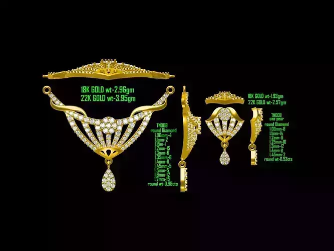 Gold Jewellery Set With Diamonds 28