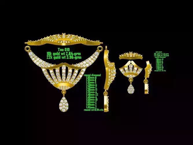 Gold Jewellery Set With Diamonds 31