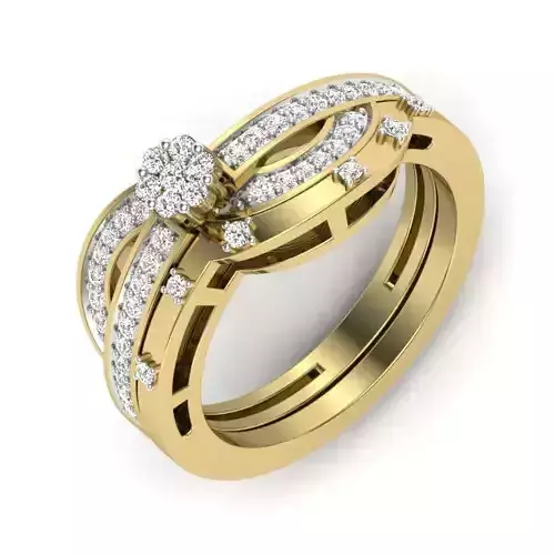 Swirl Gold Ring With Diamonds 2