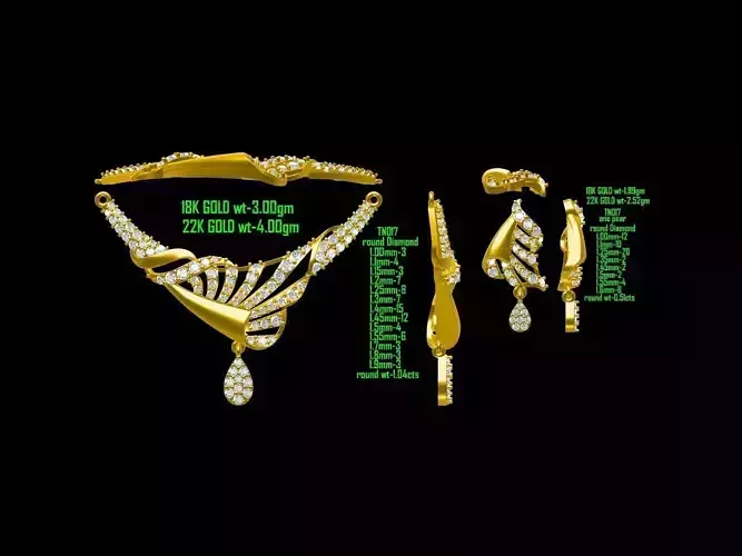 Gold Jewellery Set With Diamonds 42