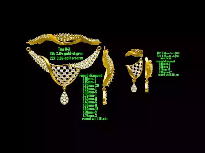 Gold Jewellery Set With Diamonds 45
