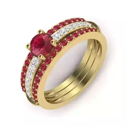 Gold Engagement Ring With Gemstone