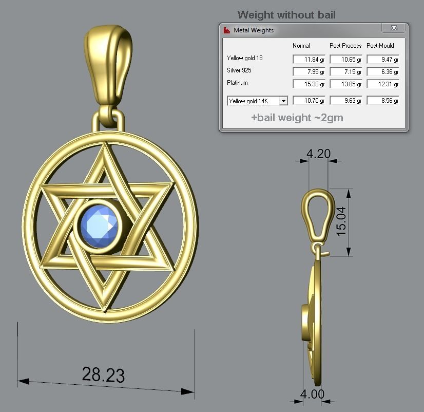 Star of David 3D print model_4