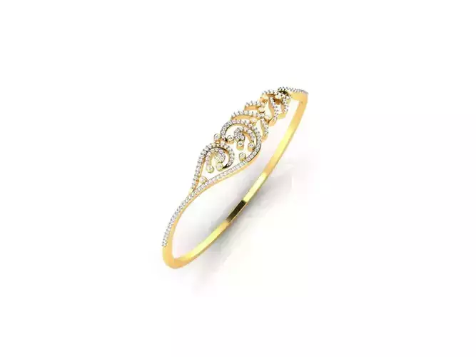 Gold Thin Engagement Ring With Diamonds 3