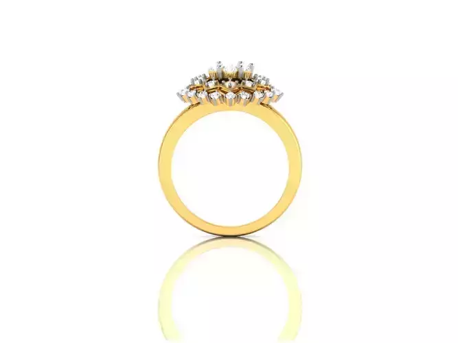 Round Gold Engagement Ring With Diamonds