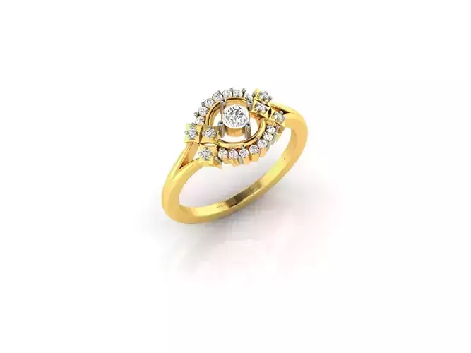 Round Shaped Gold Ring With Diamonds 3
