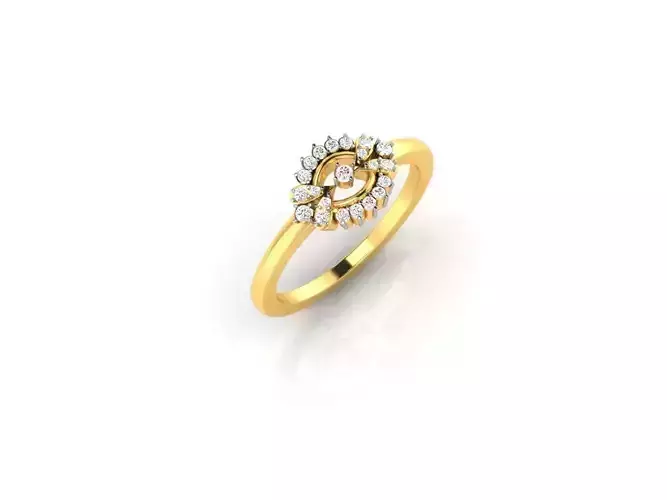 Marquise Shaped Gold Ring With Diamonds 4