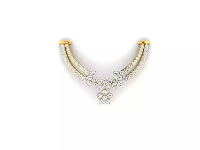 Floral Gold Necklace With Diamonds 1