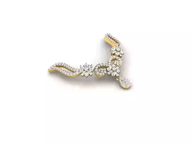 Floral Gold Necklace With Diamonds 3