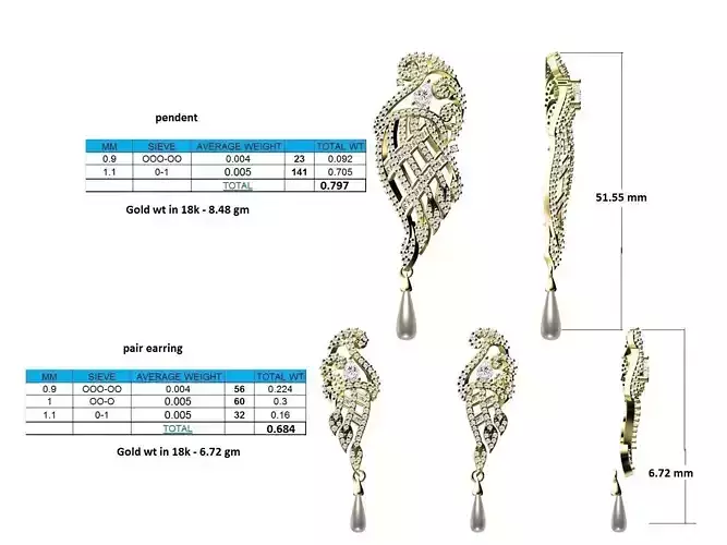 Gold Pendant With Diamonds and Pearl