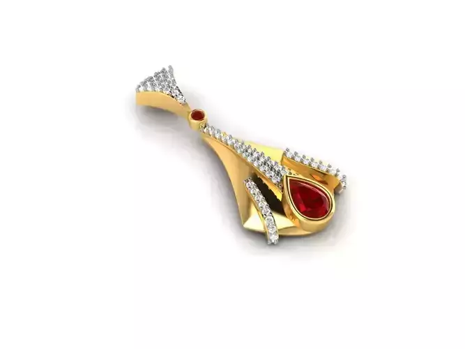 Gold Pendant With Ruby 1